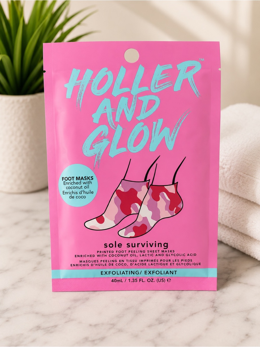 Holler and Glow “Sole Surviving” Exfoliating Foot Peel Mask – Coconut Oil Foot T